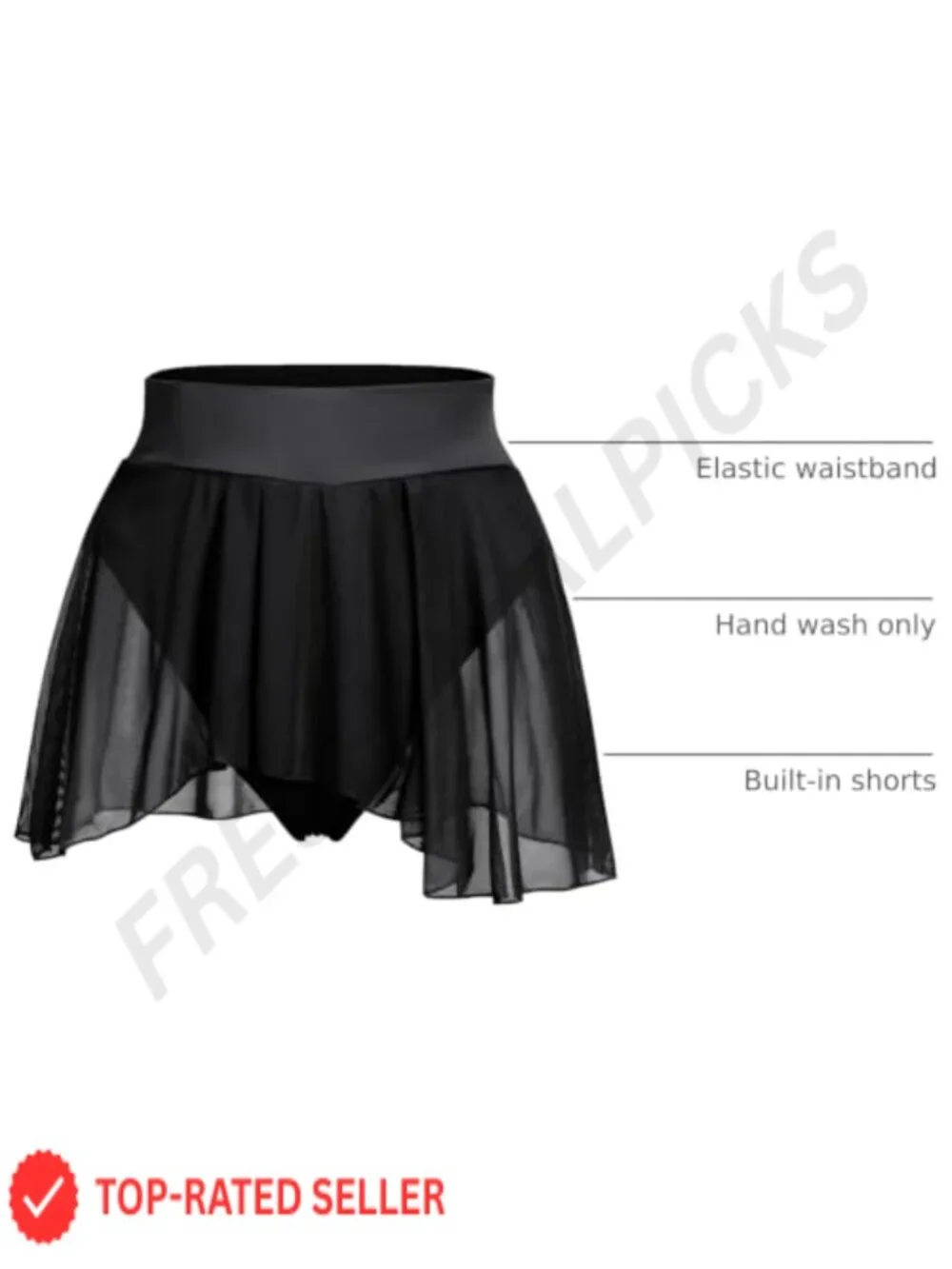 Women's High Waist Ruffle Skort with Built-in Shorts for Dance Pole Rave